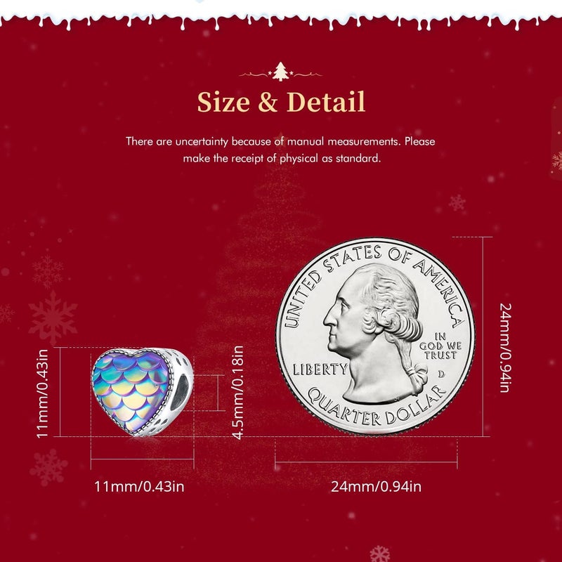 VOROCO Store 925 Sterling Silver Love Heart Charm for Charm Bracelet, Christmas Mother's Day Birthday Perfect Jewelry Gifts for Mom Grandma Daughter Friend Sister - Image 3